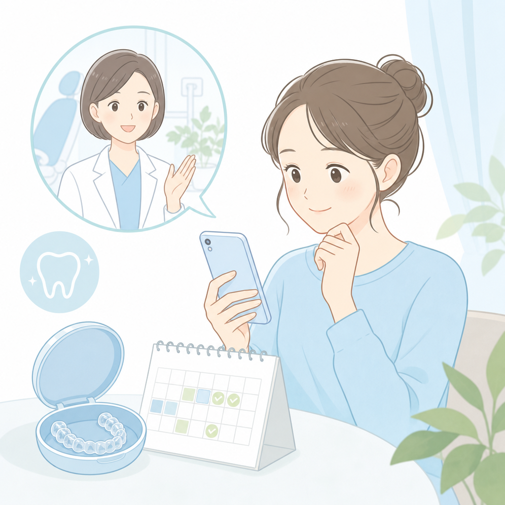 奥歯が噛み合わない時に歯科医院へ相談するイメージ