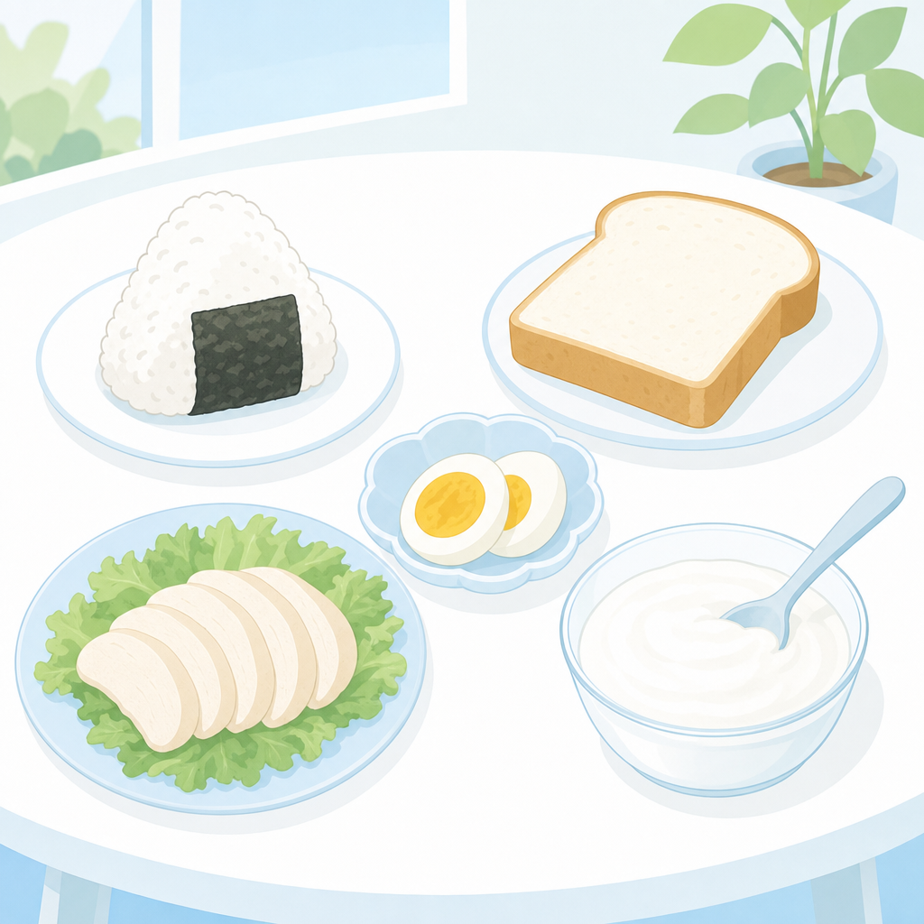 ホワイトニング後にコンビニで選びやすい食べ物の例