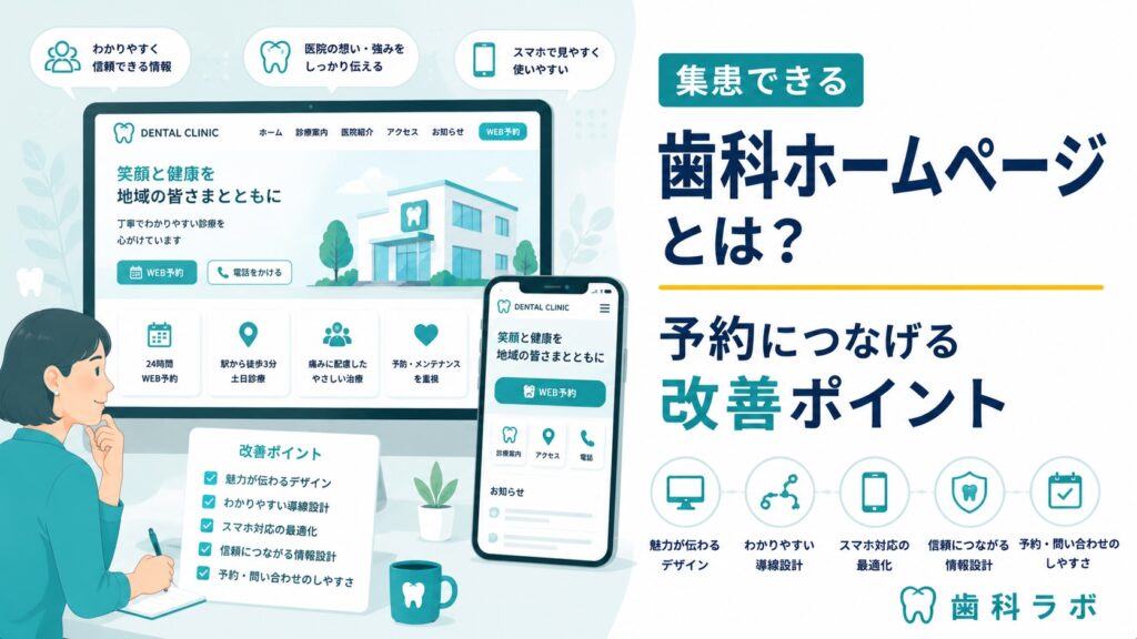 集患できる歯科ホームページとは？予約につなげる改善ポイント