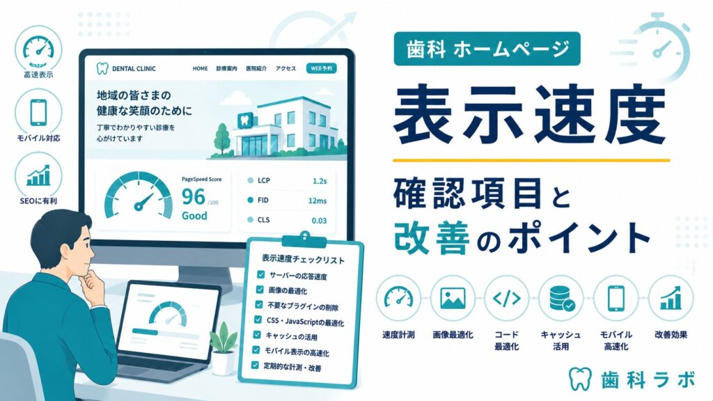 歯科 ホームページ 表示速度｜確認項目と改善のポイント