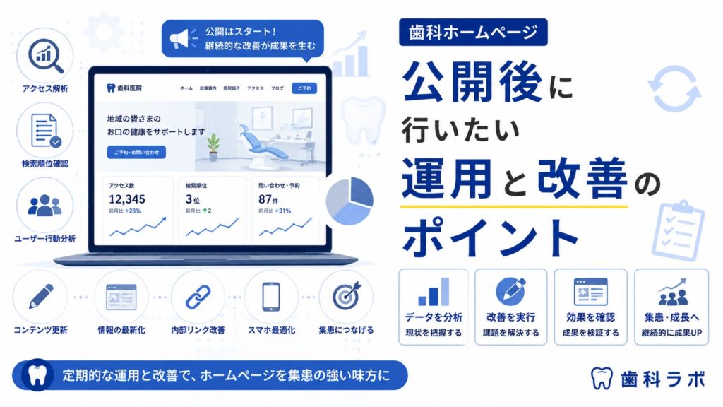 歯科ホームページ公開後に行いたい運用と改善のポイント