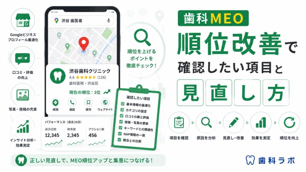 歯科MEO順位改善で確認したい項目と見直し方