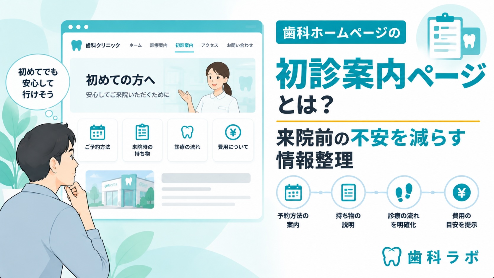歯科ホームページの初診案内ページとは？来院前の不安を減らす情報整理